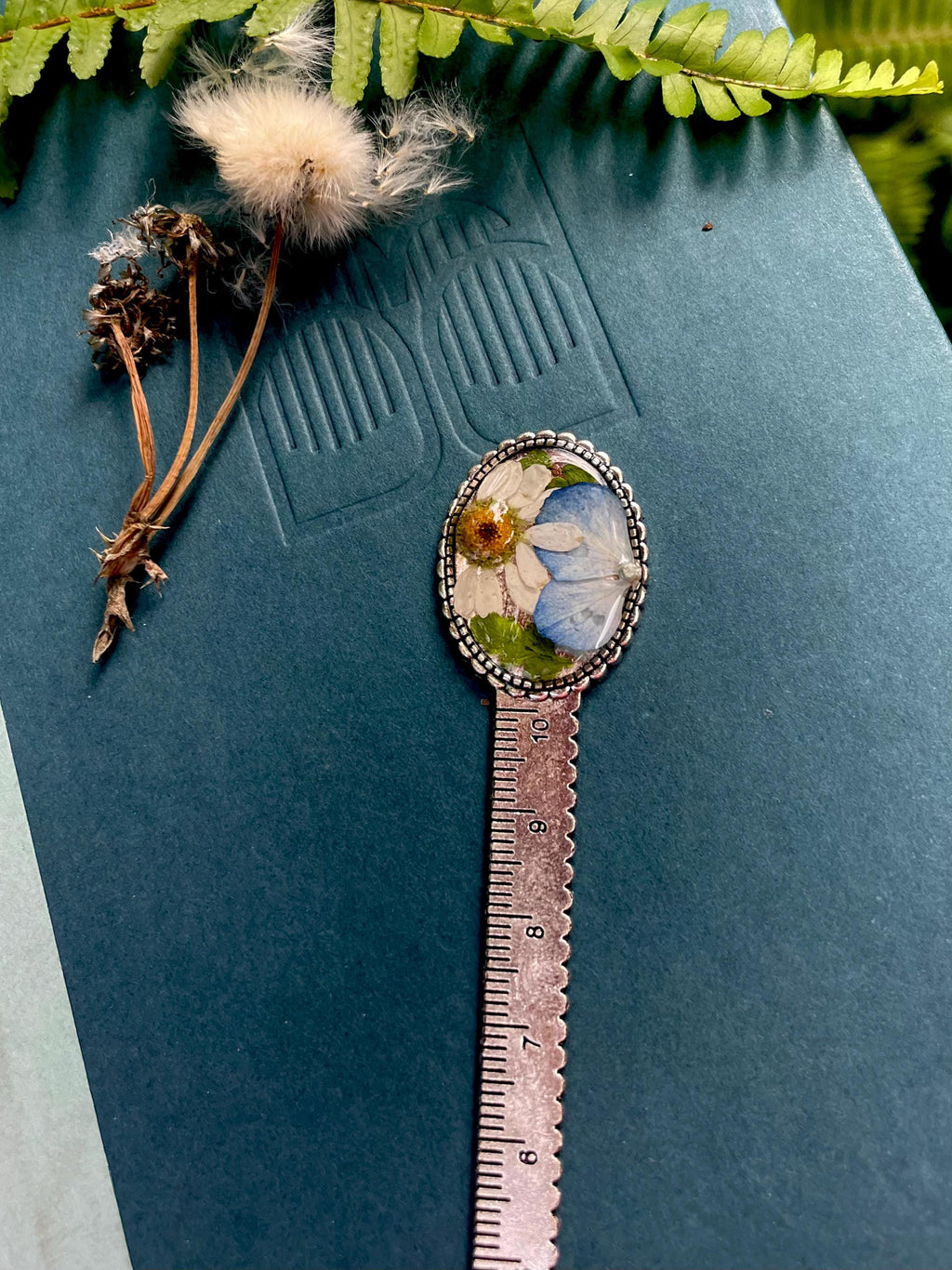 Funeral Flowers Custom (made to order) Dried or Pressed Flower Resin Memorial Bookmark Pet Human Hair Keepsake Wedding flower Bookmark