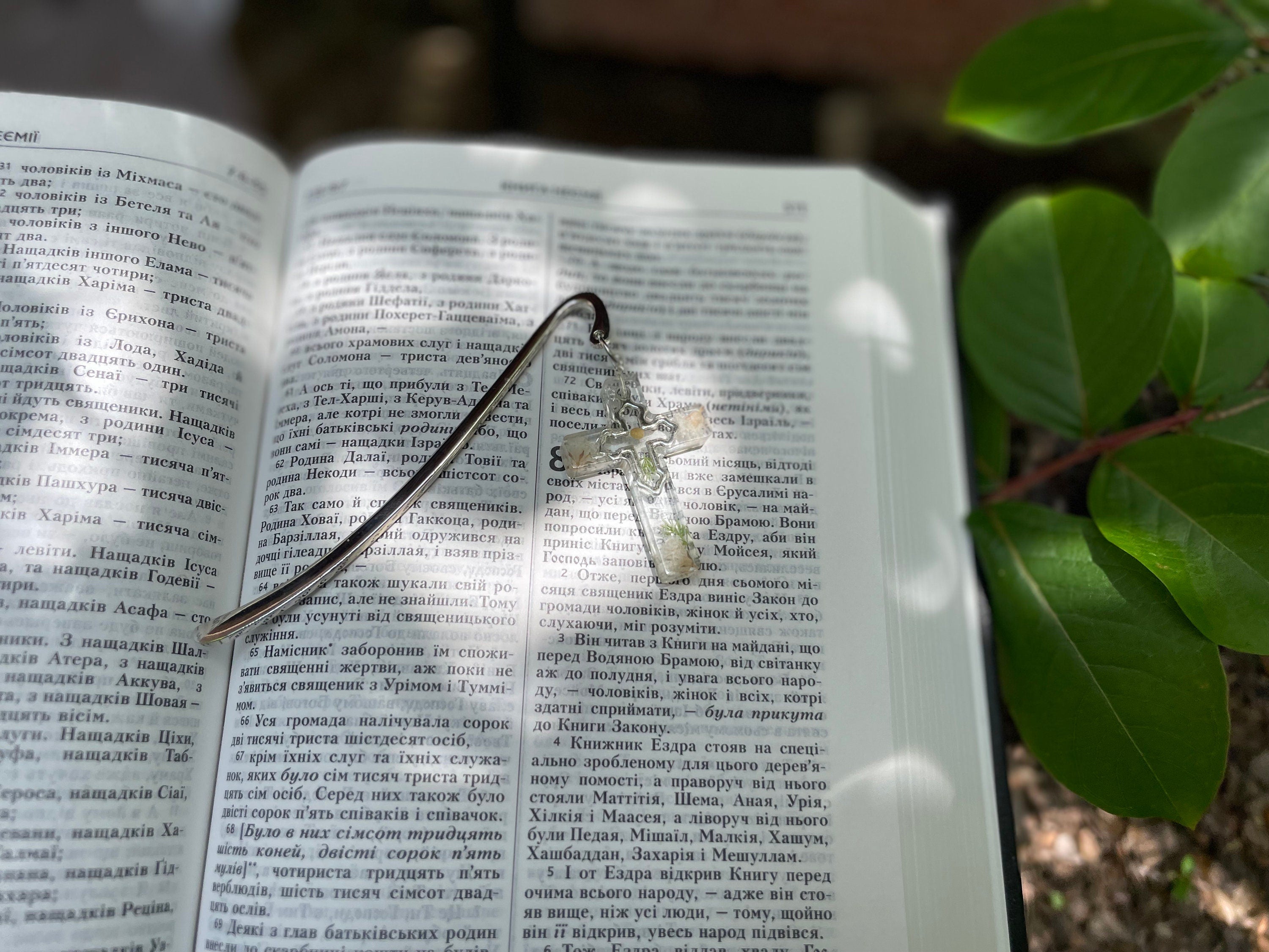 Birthstone Personalized Handmade Cross Bible Bookmark with Baby's Breath Flowers & Mustard Seed: Faith Inspired
