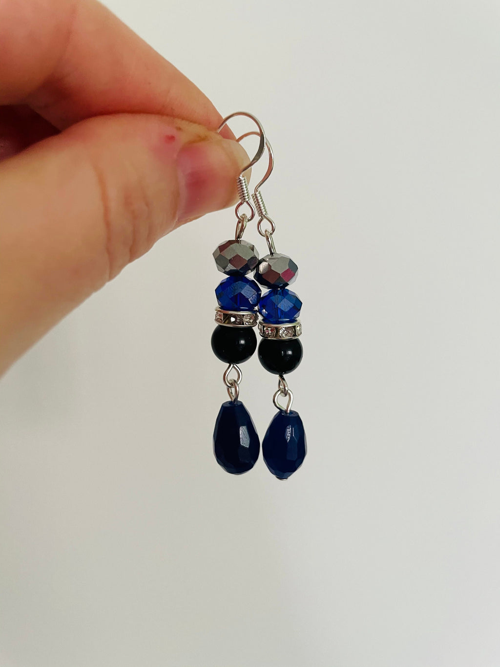Navy blue earrings drop, crystal jewelry, blue agate earrings blue gemstone natural gemstone agate earrings cascade earrings with royal blue