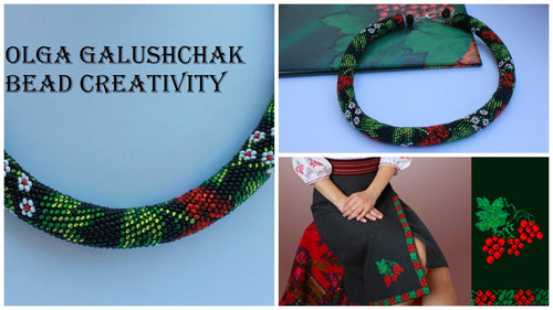 Beaded Crochet Choker: Floral Boho Statement Necklace, Handmade