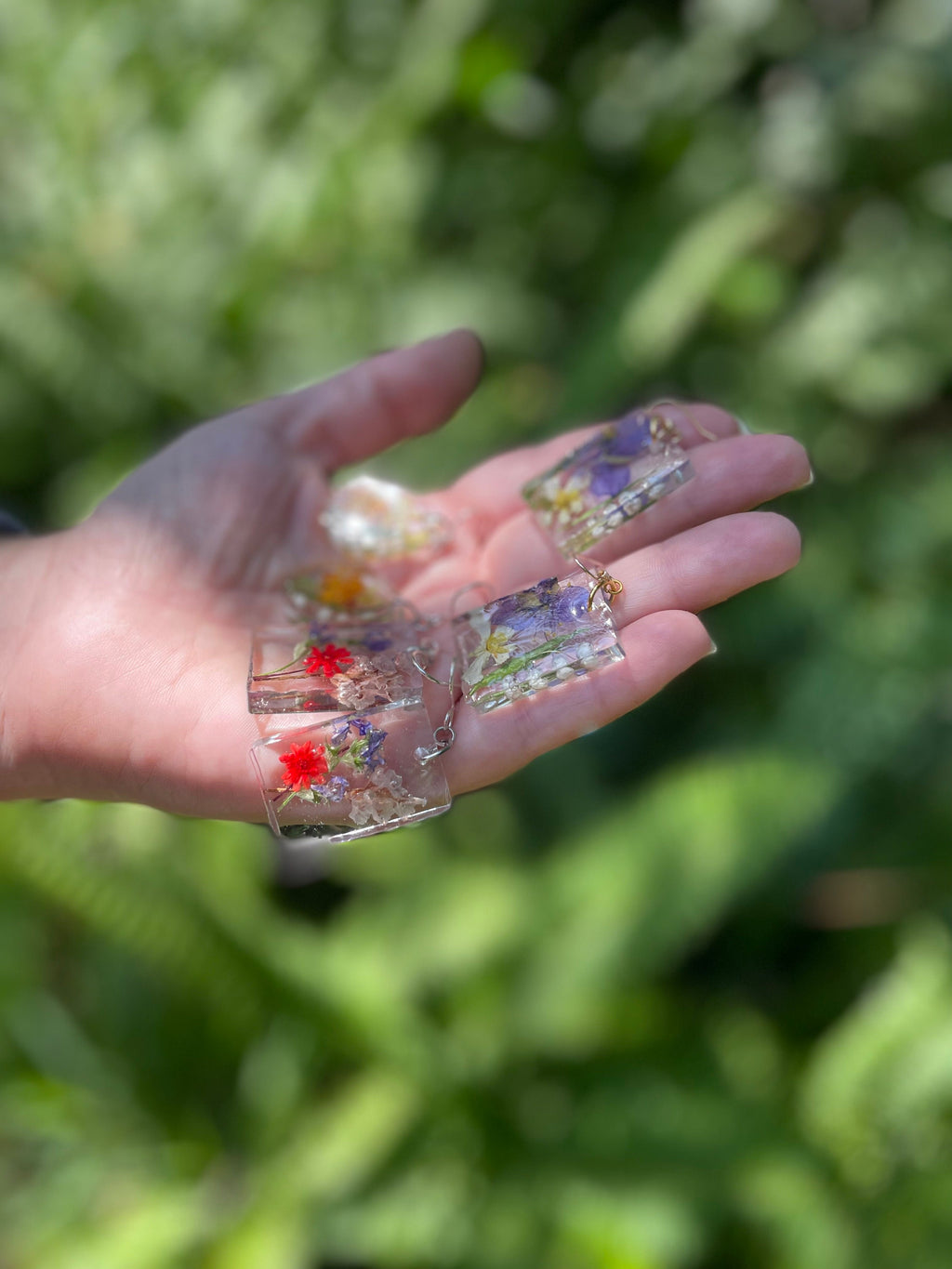 Custom Birth Flower Ring: Resin Wildflower Bouquet, Stainless Steel