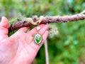 Lily of the Valley Necklace: Real Flower Pendant, Mother of Pearl Heart, Velvet Ribbon