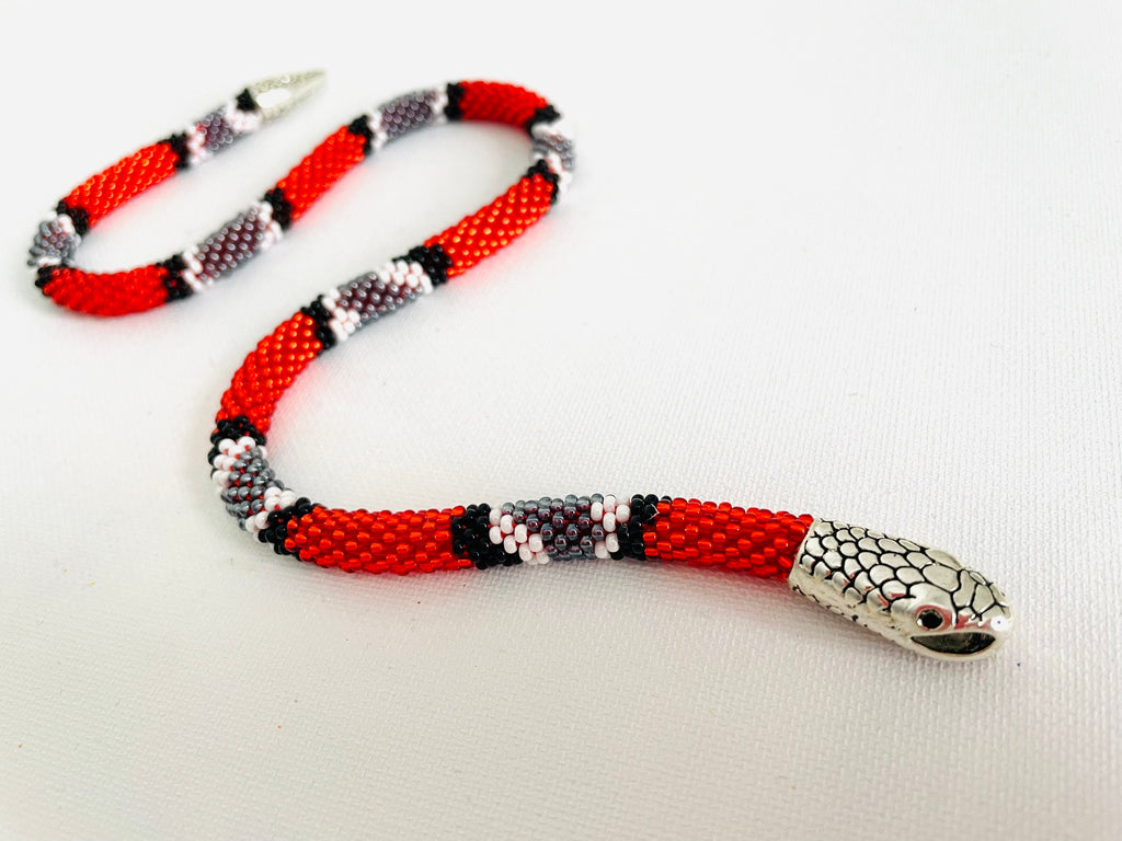 Red Ouroboros necklace, gift for her, Snake necklace, Ouroboros, Snake choker, Loki necklace, Wiccan necklace, Valentine day gift for him