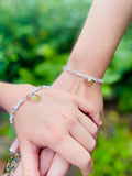 Mother Daughter Matching Bracelets: Mustard Seed Charm, Customizable