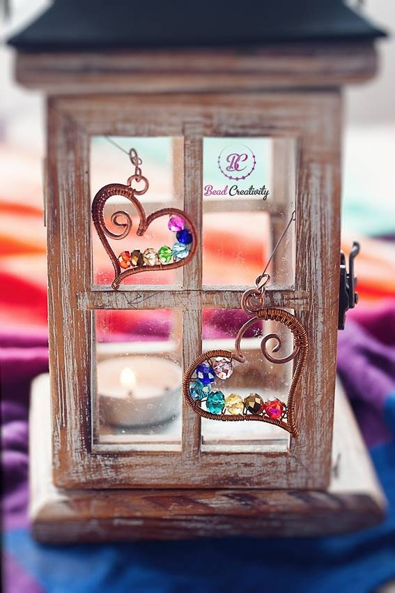 Aesthetic necklace Heart chakra necklace copper for women, Big Heart pendant, Copper Heart jewelry with rainbow crystals, Ukrainian seller