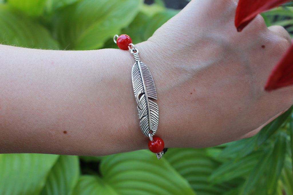 Feather bracelet for women, bridesmaid gifts crystals, personalized guy gift, Personalized gifts for boyfriend girlfriend, birthday bracelet