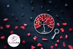 Tree of Life Pendant Necklace: Copper Wire Wrapped Coral Birthstone