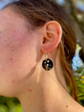 Gothic Christmas Tree Earrings: Black Sea Glass Resin Pearl Jewelry