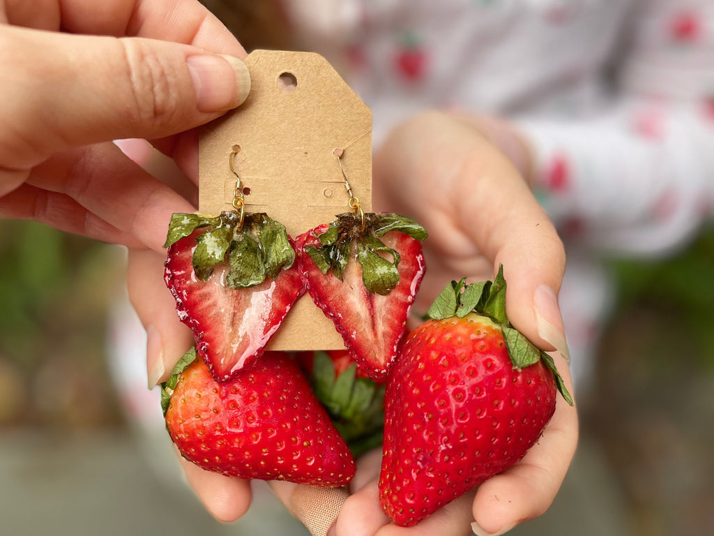 Handmade Cherry Dangle Earrings: Gold Filled Hooks, Summer Jewelry