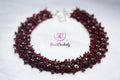 Red Garnet Beaded Necklace: Burgundy Collar Choker for January Birthdays & 2nd Anniversaries