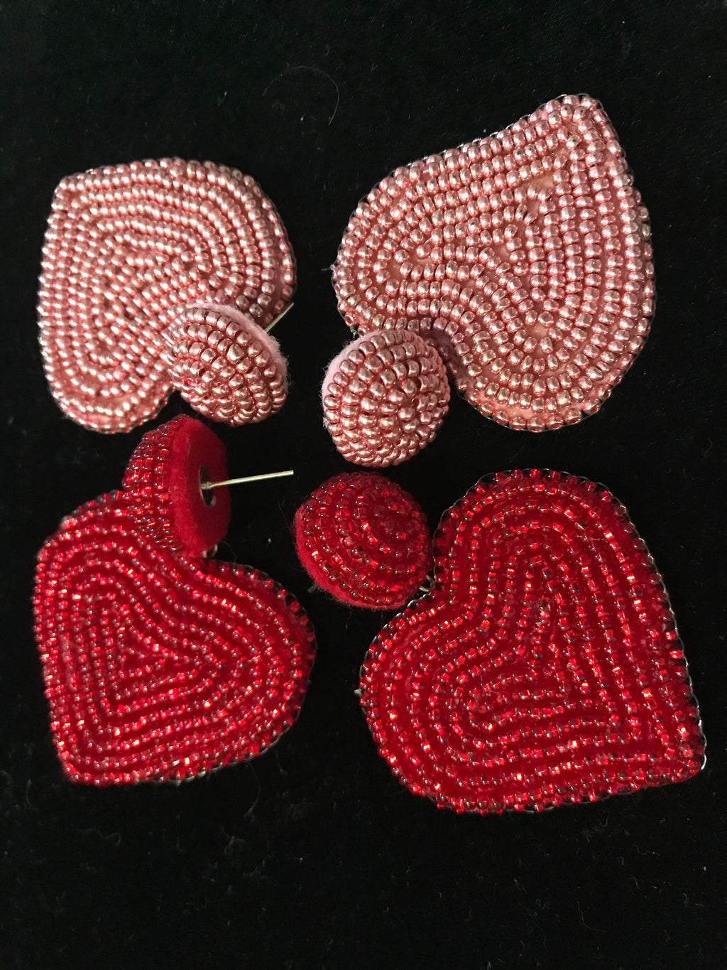 Earrings. Blue Heart earrings, dangle earrings, heart clip on earrings, Statement jewelry handmade, Valentine gift for her, heart embroidery