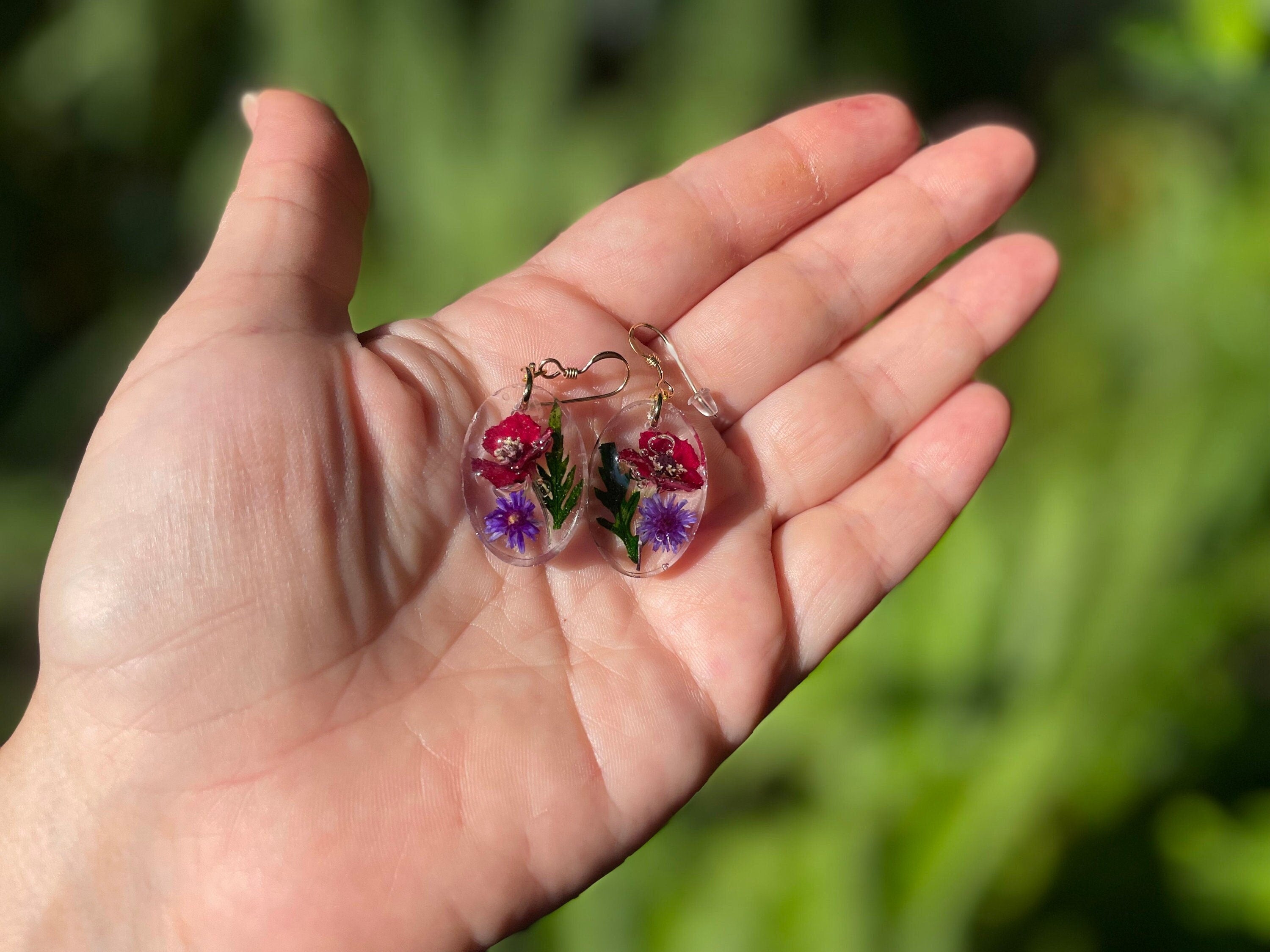 Birth Month Flower Earrings: Personalized Family Bouquet Resin Jewelry