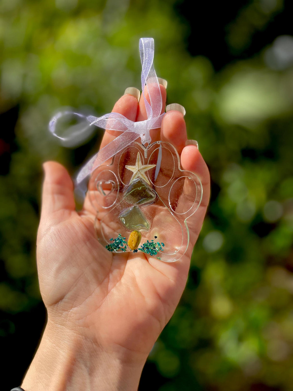 Personalized Sea Glass Dog Paw Ornament: Custom Pet Memorial Gift