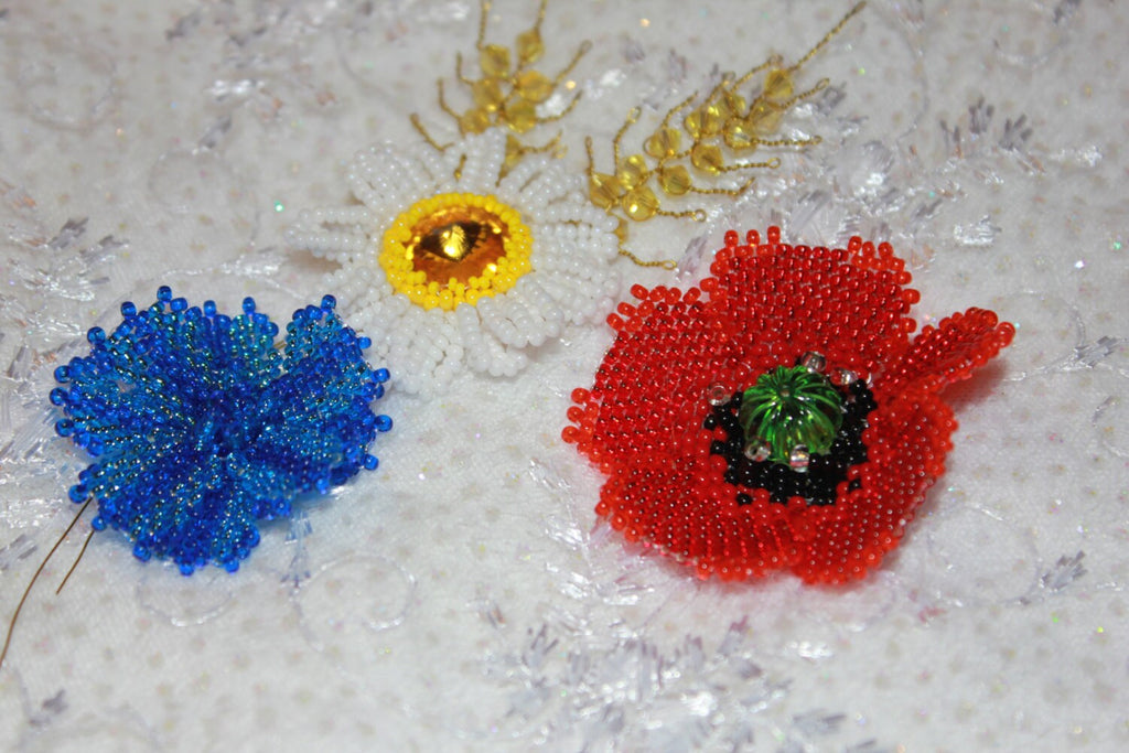 Floral Earrings Yellow Sunflower Earrings Red Poppy Earrings Summer Jewelry Colorful Earrings White chamomile Earrings BlChristmas clearance