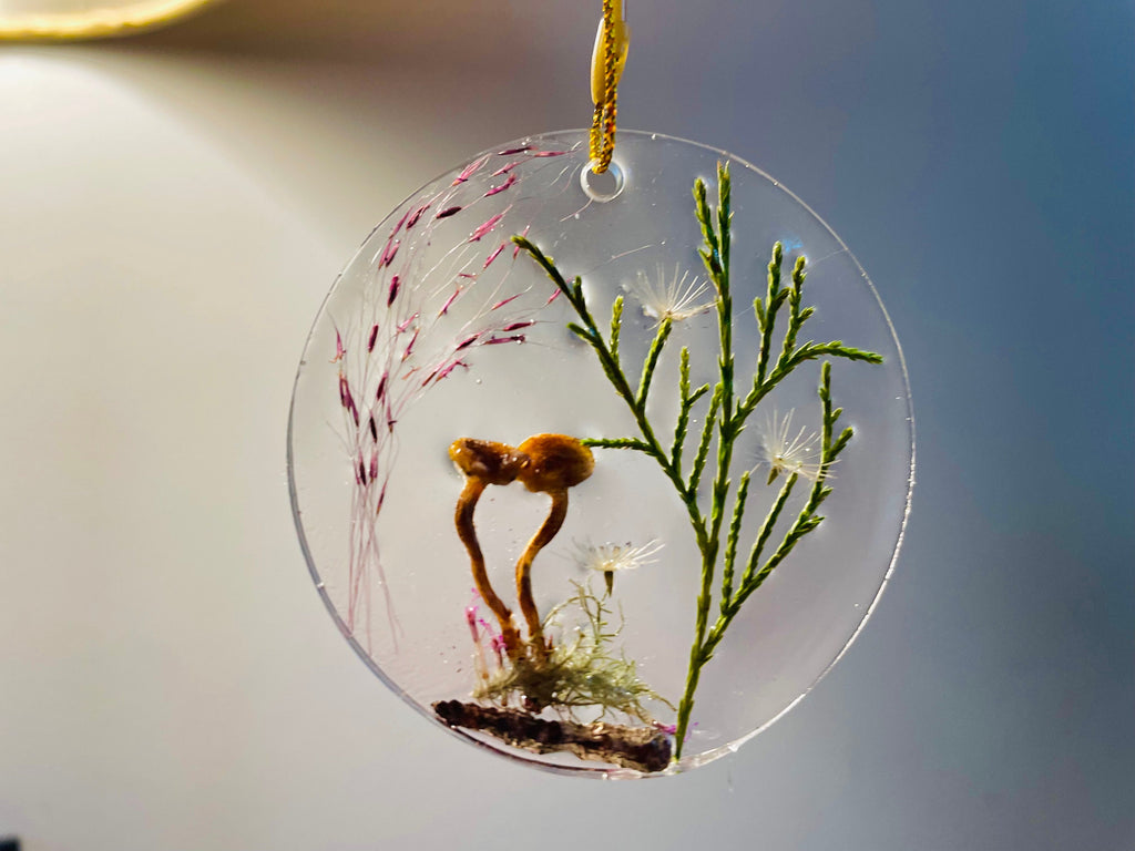Personalized Family Name Mushroom Forest Christmas Ornament Suncatcher: Unique Car accessories