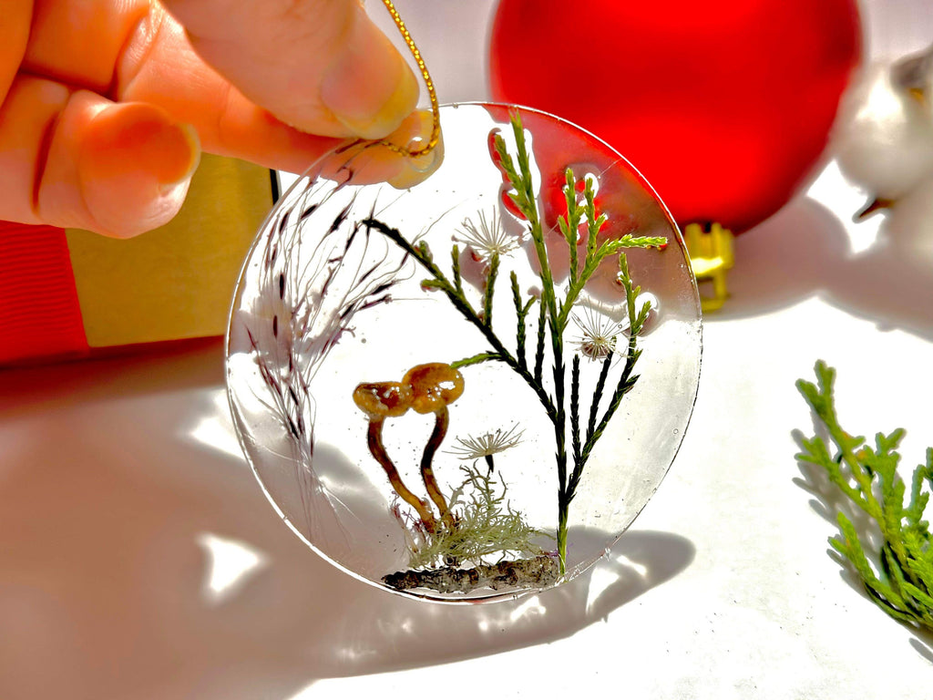 Personalized Family Name Mushroom Forest Christmas Ornament Suncatcher: Unique Car accessories