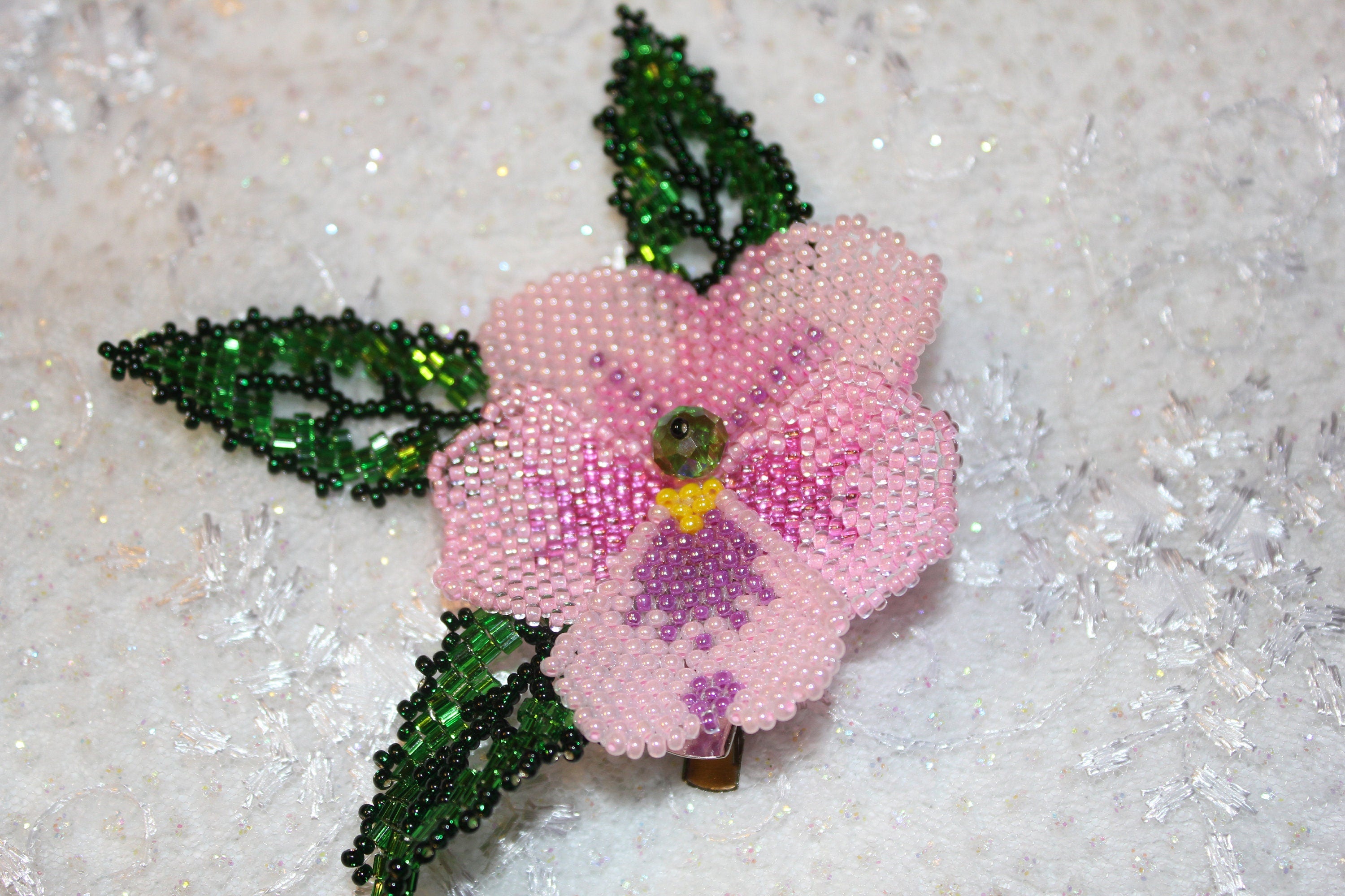 Pansies flowers beaded brooches, bridesmaid wedding accessory, flower hair clips, flower hair piece, gifts for kids girls 12 gift women wife