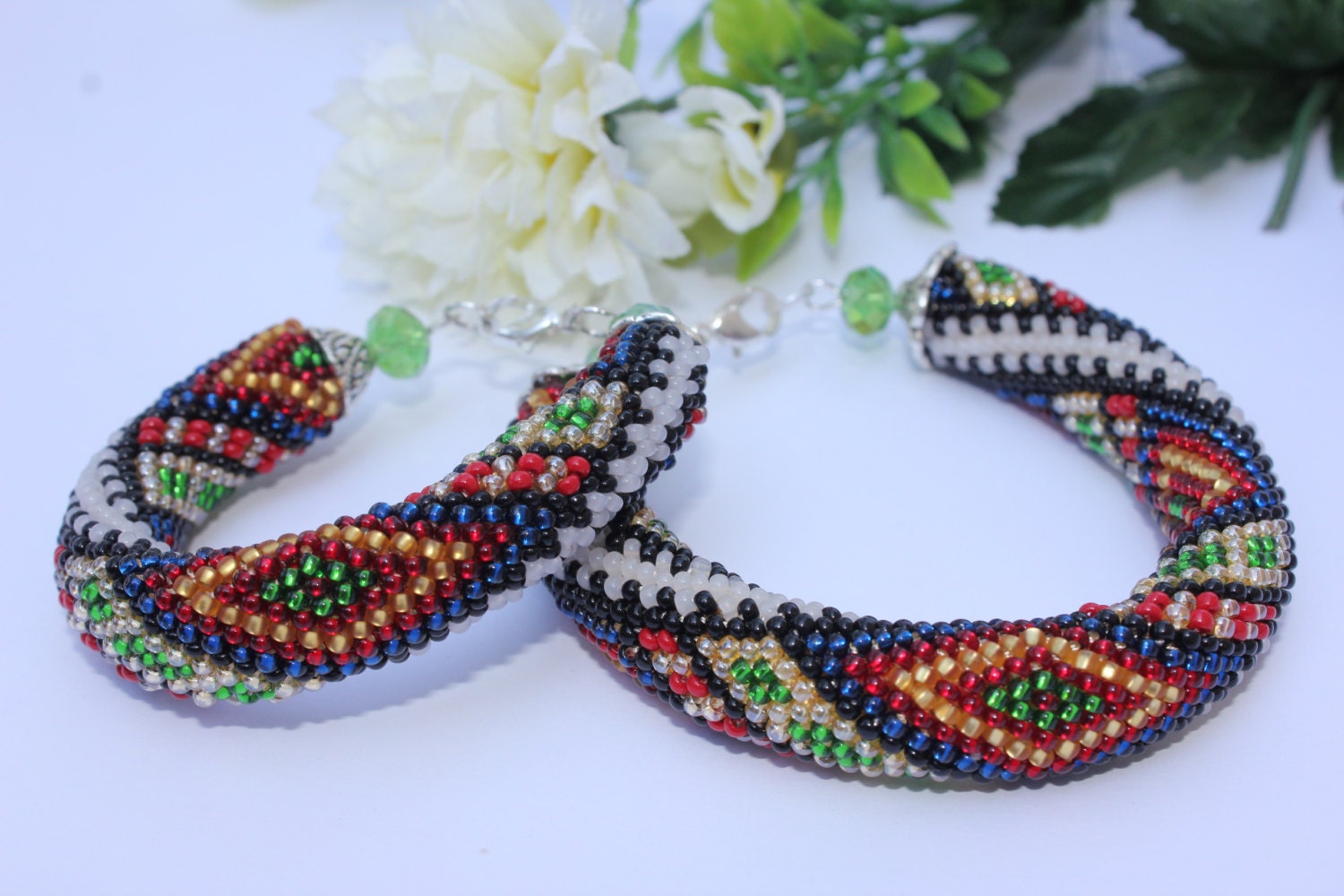 native americans indian jewelry bracelets, Mother Daughter matching Bracelets, Geometric Bead crochet bracelets, multicolor bracelet